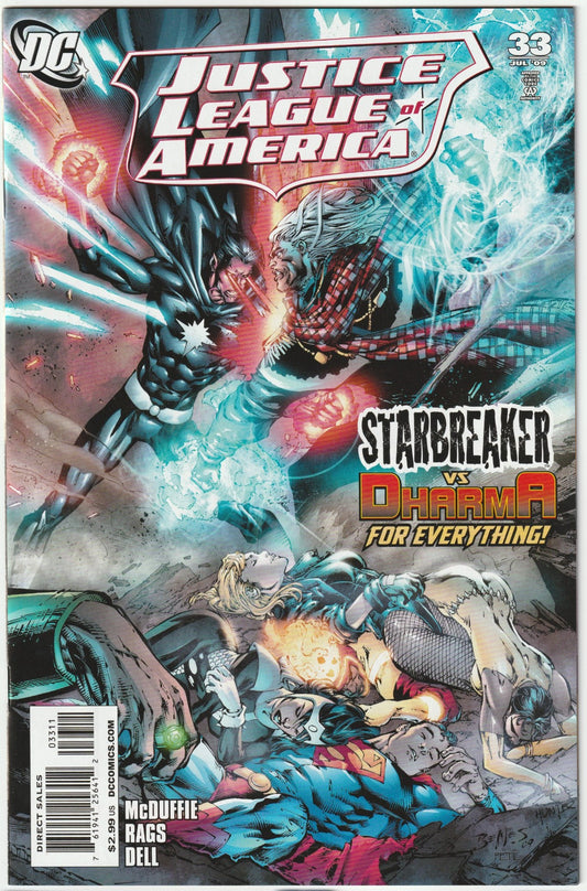 Justice League of America (2006) #33
Unmask the enemy in Justice League of America (2006) #33, a collector’s gem with investment edge! Released in May 2009, this issue sees the League hunting a hidden traitor, with McDuffie and Benes ramping up suspense and heroics.
Investment Potential & Market Value Highlights: Mystery-driven JLA #33 rides a $17.69 billion market (2025). Mid-grade copies trade at $12-$22, slabs at $40-$65+. Its intrigue fuels collector interest, with upside as 2000s DC heats up.
Why Buy N