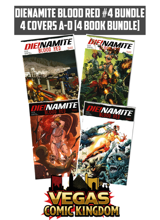 DIENAMITE BLOOD RED #4 Bundle 4 Covers A-D [4 Book Bundle]
