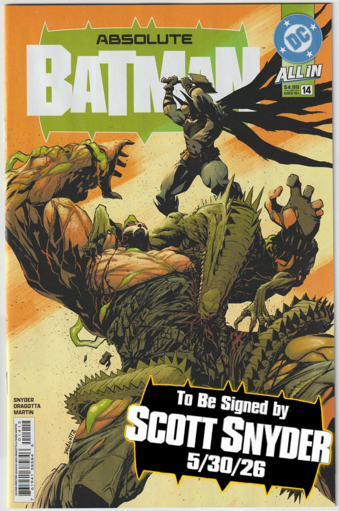ABSOLUTE BATMAN #14 (1st Print & More) [SIGNED BY SCOTT SNYDER & NICK DRAGOTTA]