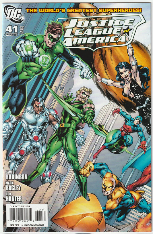 Justice League of America (2006) #41
Unite for survival in Justice League of America (2006) #41, a collector’s gem loaded with investment potential! Released in January 2010, this issue sees the League rallying against a reality collapse, with McDuffie and guest artists crafting a desperate stand.
Investment Potential & Market Value Highlights: Team-driven JLA #41 rides a $17.69 billion market (2025). Mid-grade copies fetch $12-$22, slabs $40-$65+. Its survival stakes offer sleeper value, with growth as 200