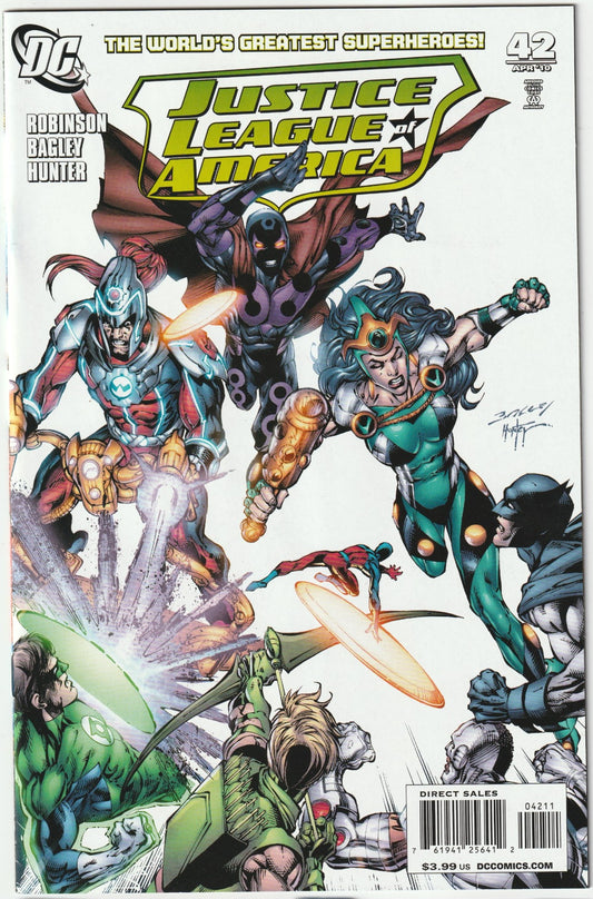 Justice League of America (2006) #41
Unite for survival in Justice League of America (2006) #41, a collector’s gem loaded with investment potential! Released in January 2010, this issue sees the League rallying against a reality collapse, with McDuffie and guest artists crafting a desperate stand.
Investment Potential & Market Value Highlights: Team-driven JLA #41 rides a $17.69 billion market (2025). Mid-grade copies fetch $12-$22, slabs $40-$65+. Its survival stakes offer sleeper value, with growth as 200