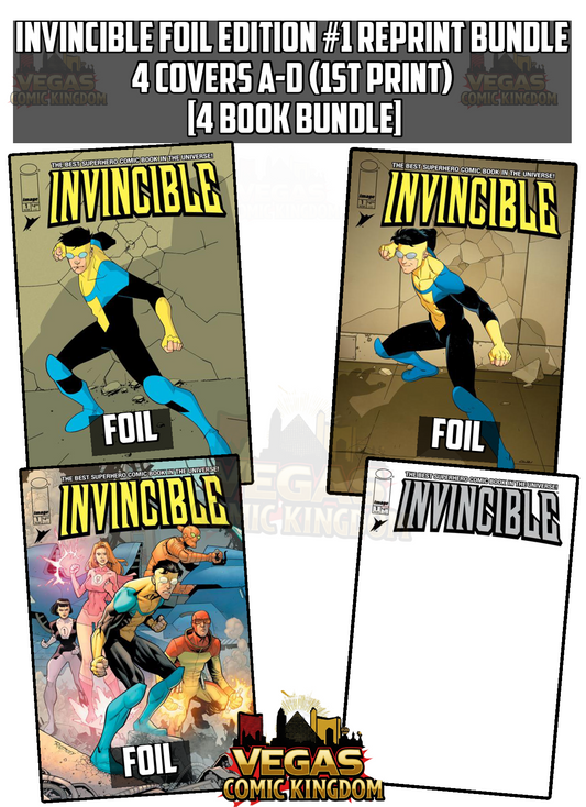 INVINCIBLE FOIL EDITION #1 REPRINT Bundle 4 Covers A-D (1st Print) [4 Book Bundle]