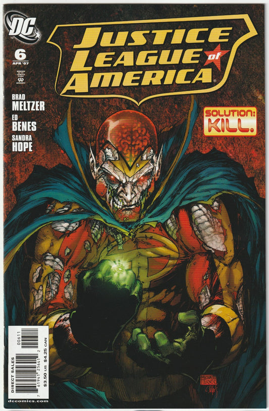 Seize the spotlight with Justice League of America (2006) #6, a collector’s prize brimming with investment allure! Released in January 2007, this explosive issue from Brad Meltzer’s iconic JLA run sees Superman, Batman, and Wonder Woman leading their newly forged team into battle, as secrets unravel and enemies strike. With Ed Benes’ electrifying artwork and Meltzer’s razor-sharp narrative, JLA #6 delivers a thrilling crescendo to the series’ early arc, solidifying its place as a modern classic in Justice L