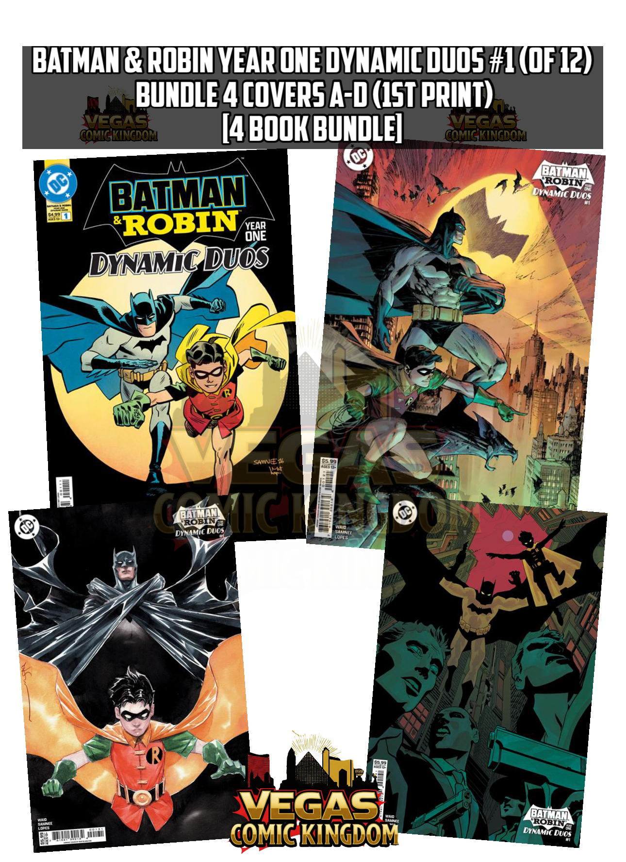 BATMAN & ROBIN YEAR ONE DYNAMIC DUOS #1 (OF 12) Bundle 4 Covers A-D (1st Print) [4 Book Bundle]