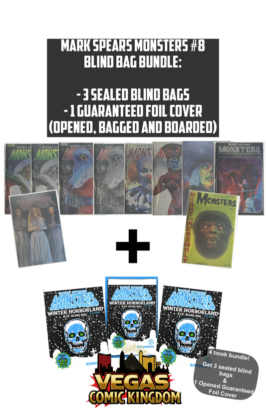Mark Spears Monsters #8 Cover A "Winter Horror Land R.I.P." Blind Bag Bundle [4 Books, 3 Sealed Blind Bags + 1 Opened Foil Cover] - Shipping Included!