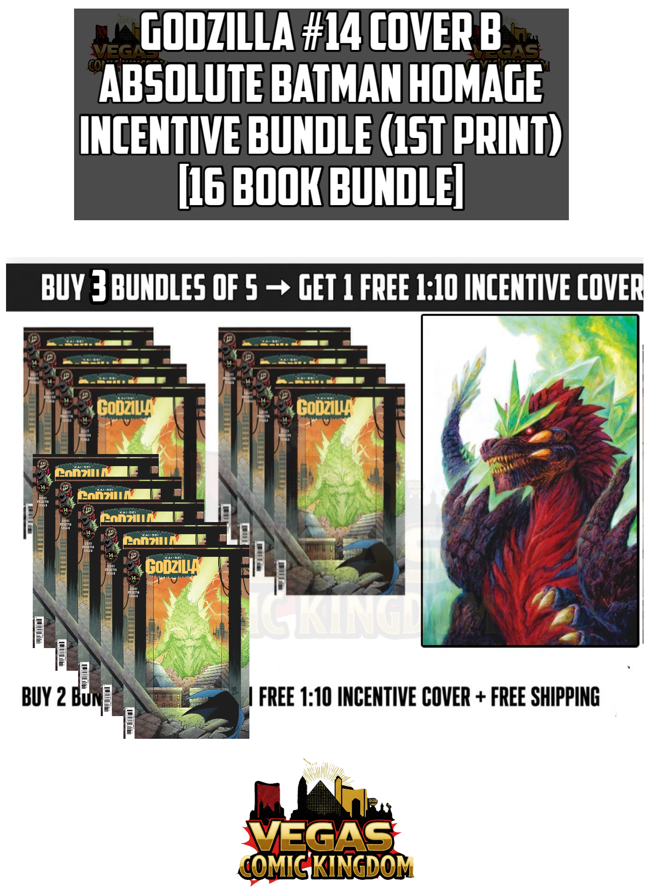 Godzilla [Kai-Sei-Era] #14 Cover B Absolute Batman Homage Bundle (1st Print) IDW Publishing 2026 [5 Book Bundle]