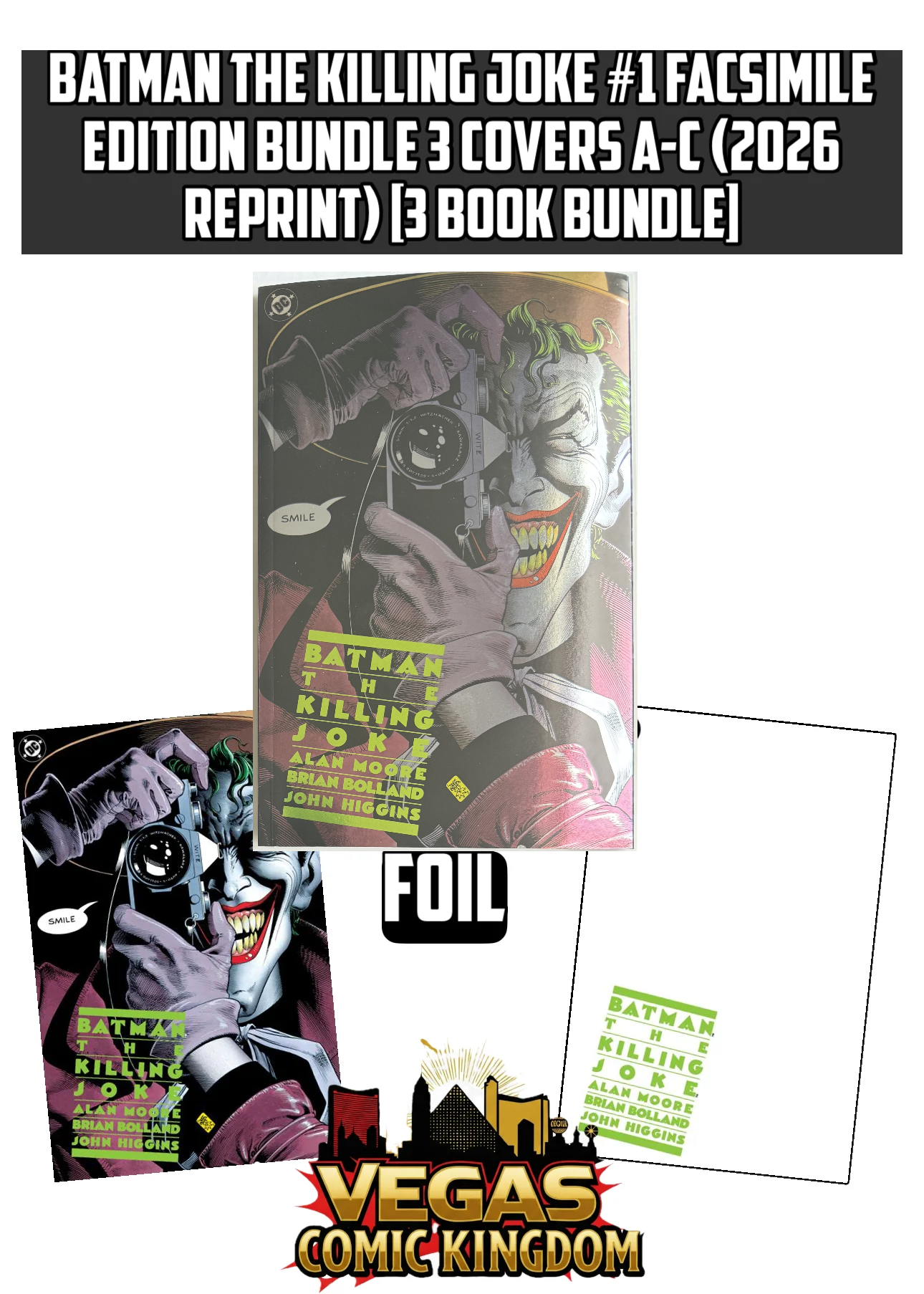 BATMAN THE KILLING JOKE #1 FACSIMILE EDITION Bundle 3 Covers A-C (2026 Reprint) [3 Book Bundle]