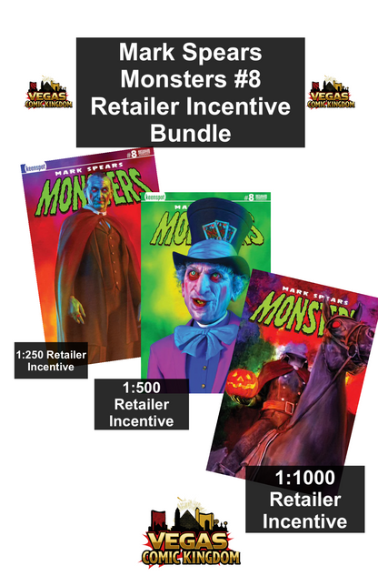 Mark Spears Monsters #8 All Retailer Incentive Variant Bundle - Complete Set of B,C,D Retailer Incentive Covers (Lot of 3 Books)
