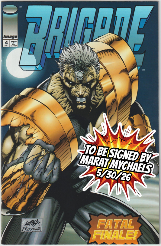 Brigade #4 of 4 Mini-Series & Youngblood #5 Flip-Book (1992, 1st Print) [DOUBLE SIGNED BY CO-CREATOR MARAT MYCHAELS]