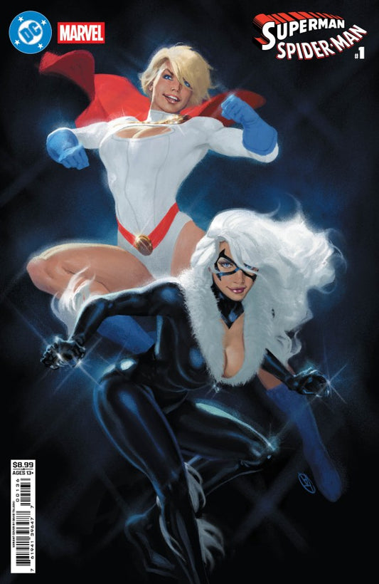 DC/Marvel: Superman/Spider-Man #1 (One-Shot) Card Stock Cover V David Talaski Power Girl & Black Cat