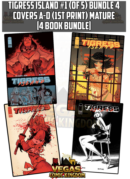 TIGRESS ISLAND #1 (OF 5) Bundle 4 Covers A-D (1st Print) Mature [4 Book Bundle]