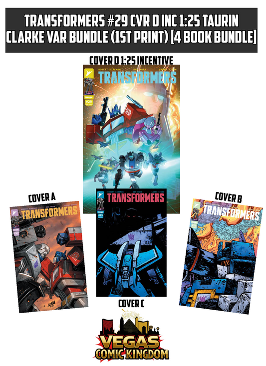 TRANSFORMERS #29 CVR D INC 1:25 TAURIN CLARKE VAR Bundle (1st Print) [4 Book Bundle]