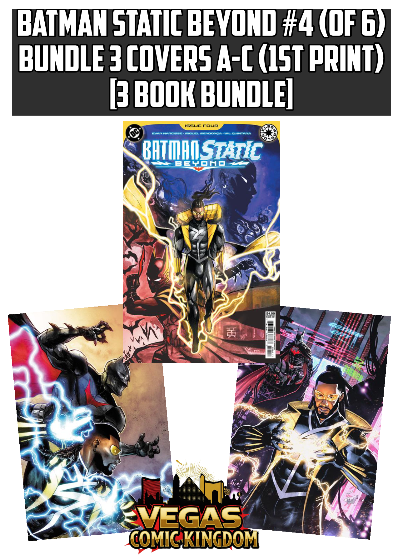BATMAN STATIC BEYOND #4 (OF 6) Bundle 3 Covers A-C (1st Print) [3 Book Bundle]