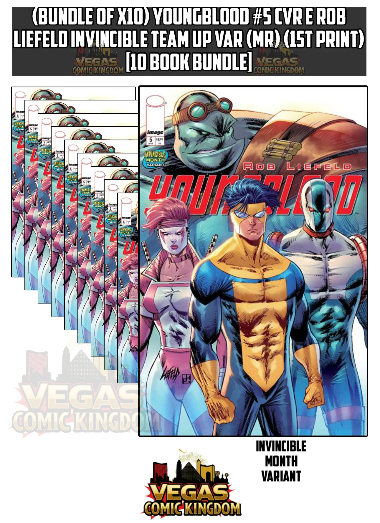 (Bundle of x10) YOUNGBLOOD #5 CVR E ROB LIEFELD INVINCIBLE TEAM UP VAR (MR) (1st Print) [10 Book Bundle]