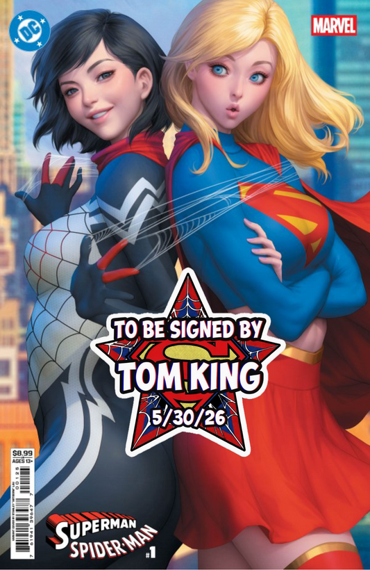 DC/Marvel: Superman/Spider-Man #1 (One-Shot) Card Stock Cover M Stanley Artgerm Lau Suprgirl & Silk [SIGNED BY TOM KING]