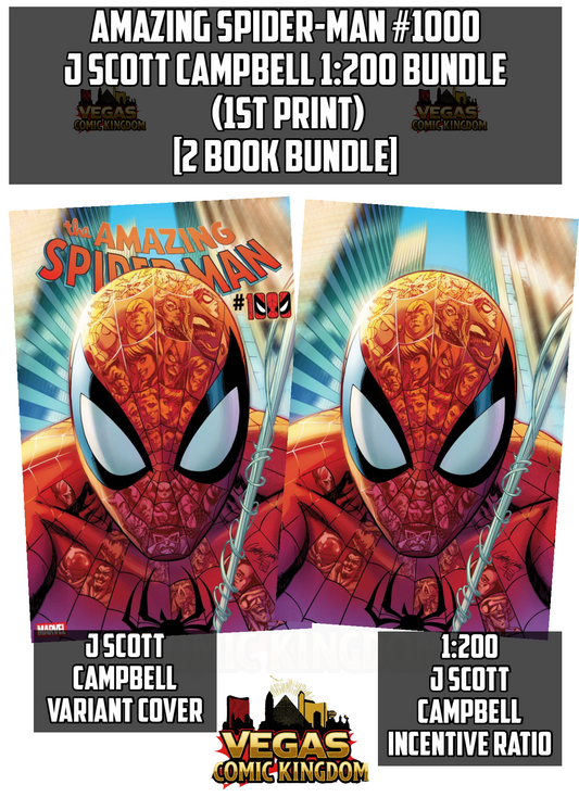 AMAZING SPIDER-MAN #1000 J. Scott Campbell 1:200 Bundle (1st Print) [2 Book Bundle]