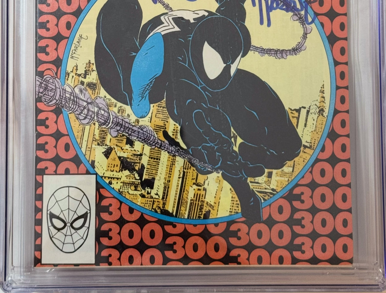 Amazing Spider-Man (1963) #300 - CGC 9.4, White Pages - Signed Todd McFarlane & Bob Sharen (First Full Venom, Iconic Cover)