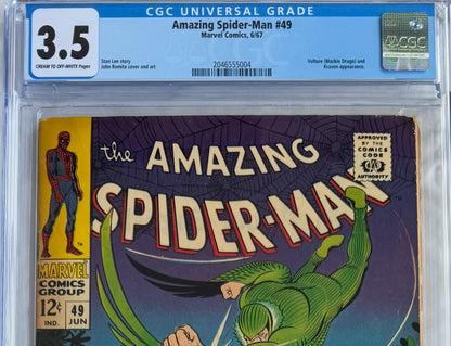 Amazing Spider-Man #49 (CGC 3.5) – Key Vulture and Kraven Appearance
