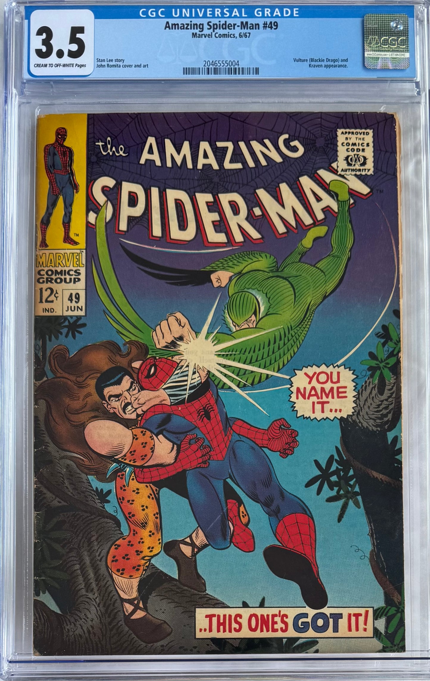 Amazing Spider-Man #49 (CGC 3.5) – Key Vulture and Kraven Appearance