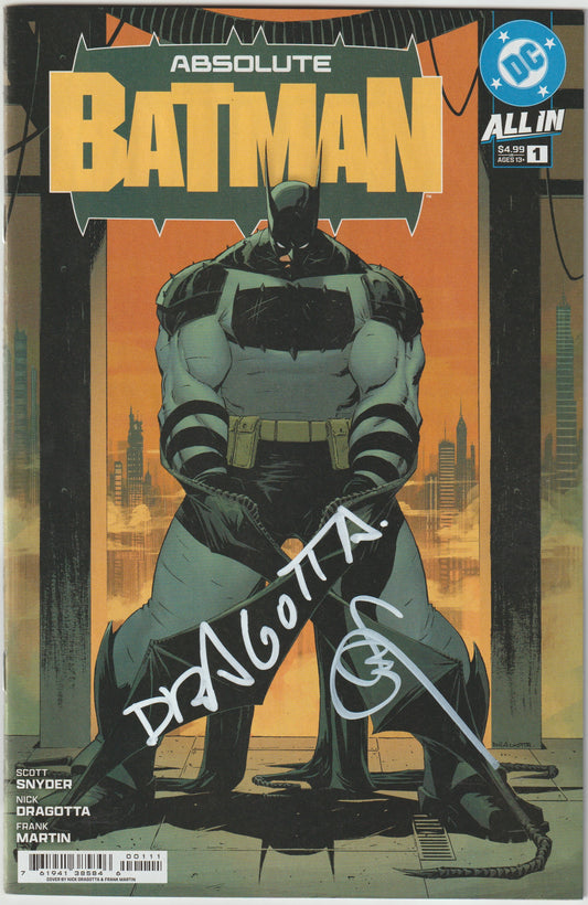 ABSOLUTE BATMAN #1 (1st Print) CVR A NICK DRAGOTTA (1st Print) [SIGNED BY SCOTT SNYDER & NICK DRAGOTTA - WHITE]