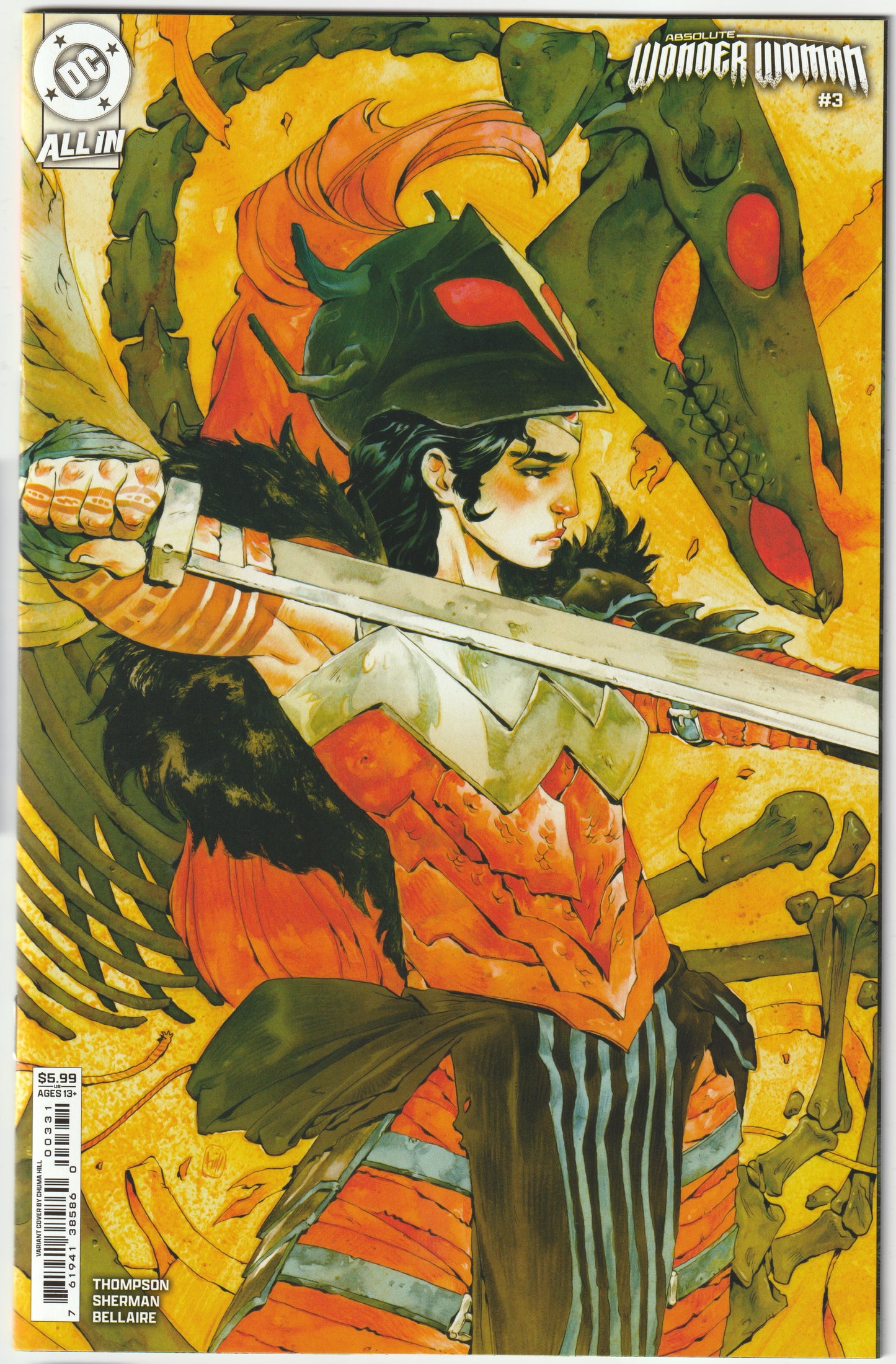 Absolute Wonder Woman #3 Chuma Hill Card Stock Variant Cover (DC, 2024) (NM/NM)