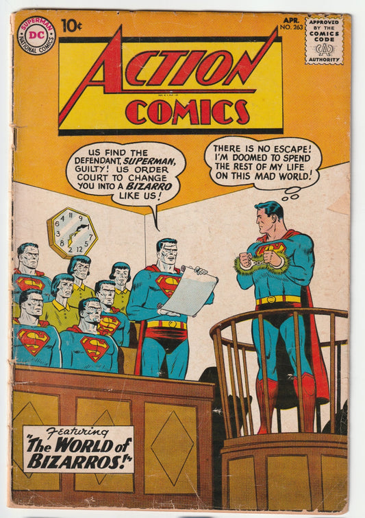 Action Comics (1938) #263 - (VG) "The World of Bizarros" & "Supergirl's Darkest Day" 1st App of Bizzaro World