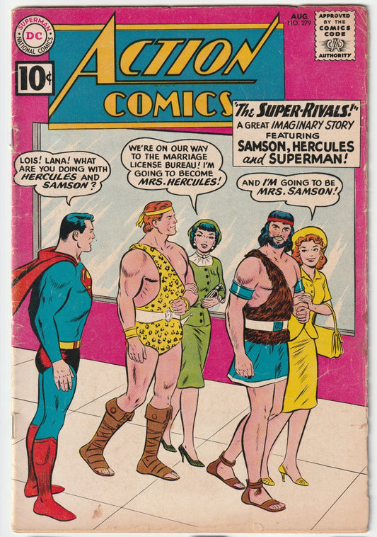 Action Comics #279 - "The Super-Rivals!" and "Supergirl's Secret Enemy!" - (GD/VG) 1st App of Fred & Edna Danvers & Lesla-Lar