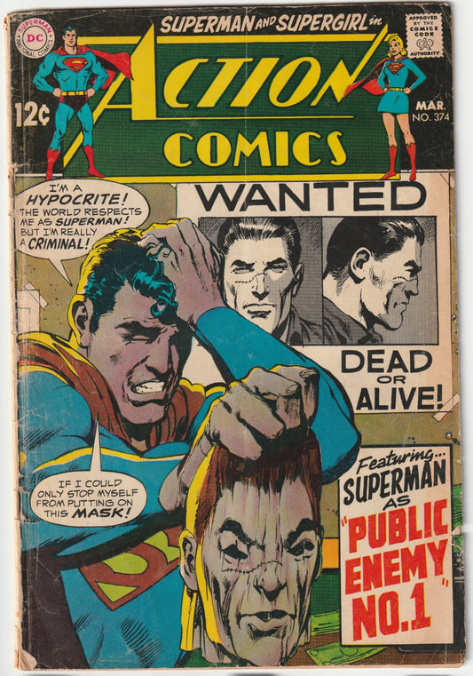 Action Comics #374 Superman: "Alias Super-Thief!" & Supergirl: "No Mercy for Supergirl!" (GD/VG)