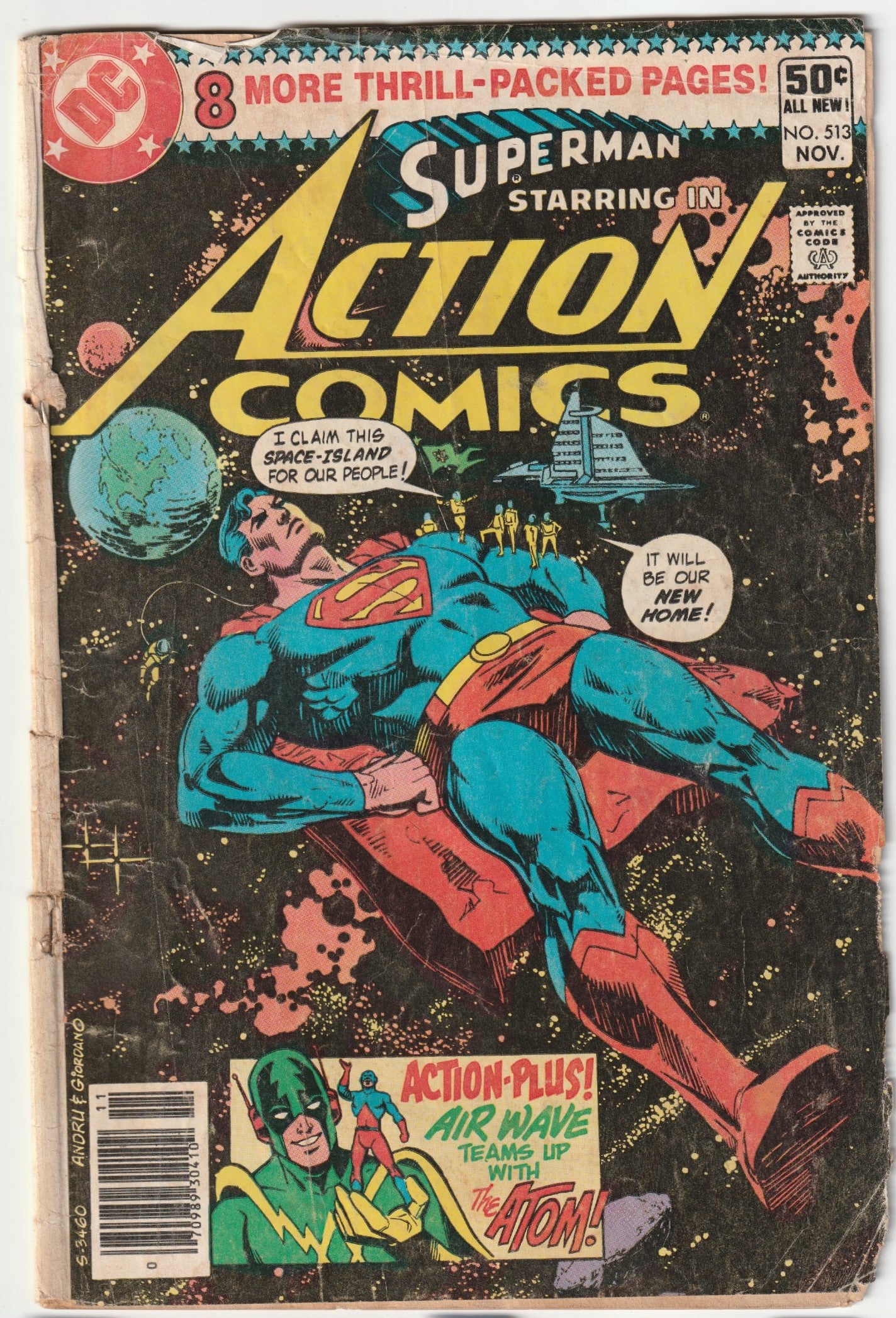 Action Comics #513 "The Return of Superman Island" & "The Red Dart's Deadly Arts!" Final App Red Dart (Newsstand - FR/GD)