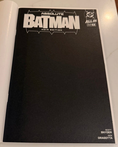 ABSOLUTE BATMAN #1 NOIR EDITION (ONE SHOT) CVR B BLACK BLANK [SIGNED BY SCOTT SNYDER]