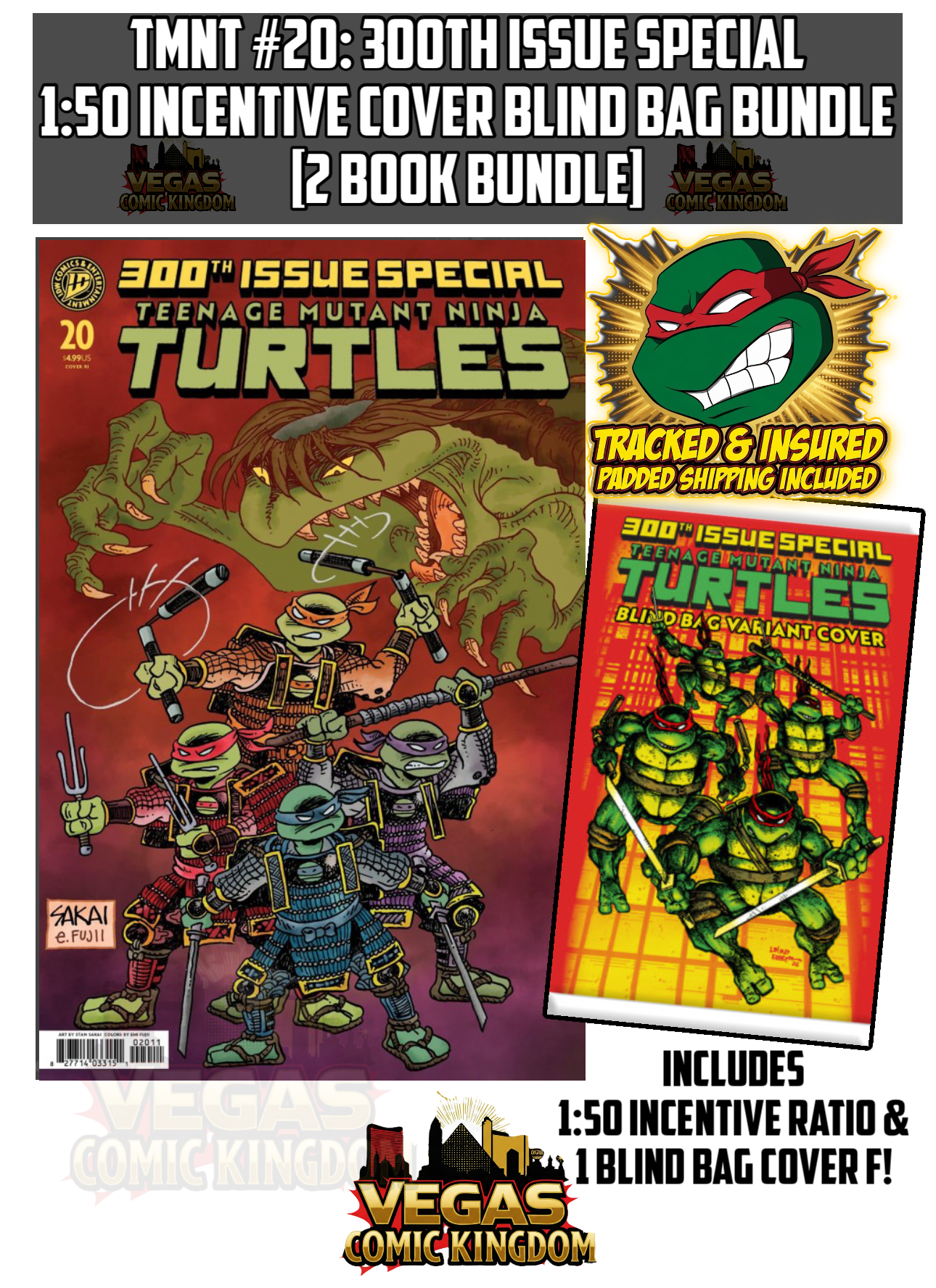 Teenage Mutant Ninja Turtles #20: 300th Issue Cover I 1:50 Incentive Bundle [2 Book Bundle]