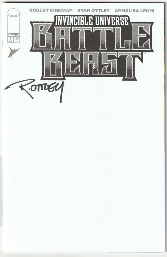 Invincible Universe: Battle Beast #1I – First Print, Blank Sketch Cover, Signed by Ryan Ottley (NM/NM+)