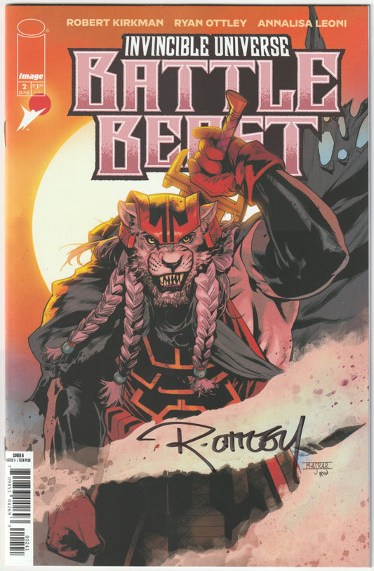 Invincible Universe: Battle Beast #2D – First Print, Mahmud Asrar & Matthew Wilson 1:25 Incentive Variant Cover, Signed by Ryan Ottley (NM/NM+)