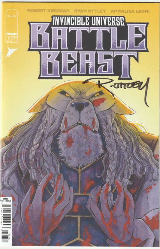 Invincible Universe: Battle Beast #2E – First Print, Emi Lenox 1:50 Incentive Variant Cover E, Signed by Ryan Ottley (NM/NM+)