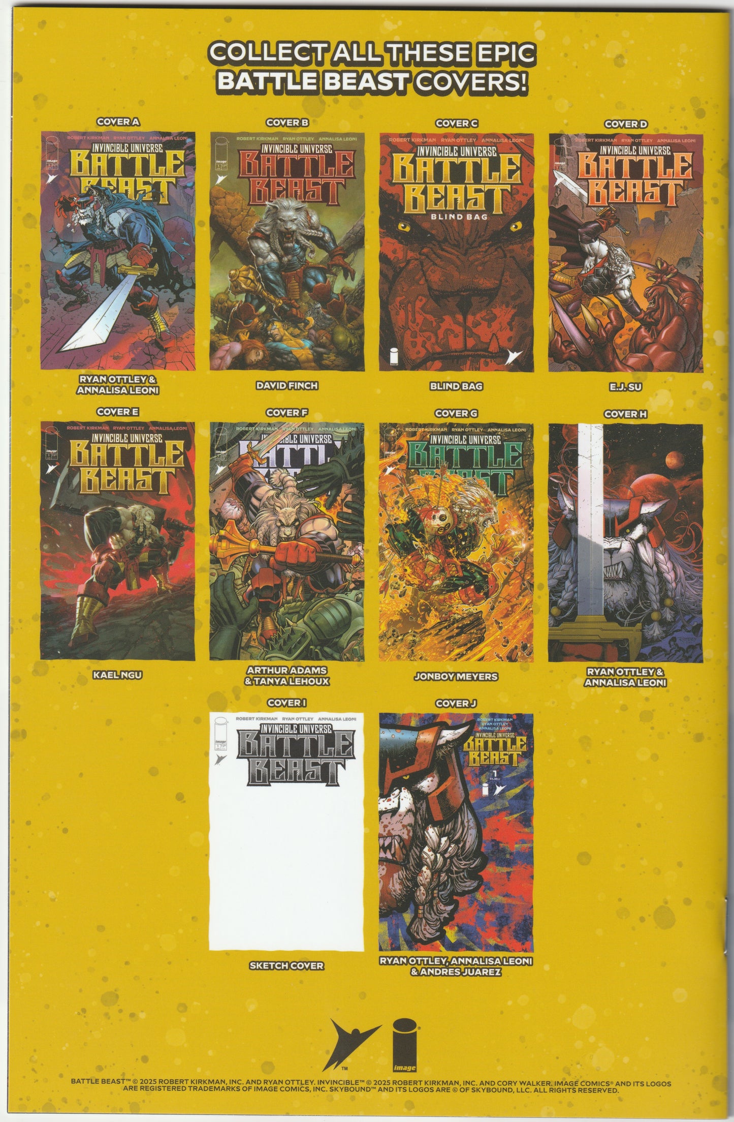Invincible Universe: Battle Beast #1G – First Print, Jonboy Meyers 1:100 Incentive Holo Foil Variant Cover G, Signed by Ryan Ottley (NM/NM+)