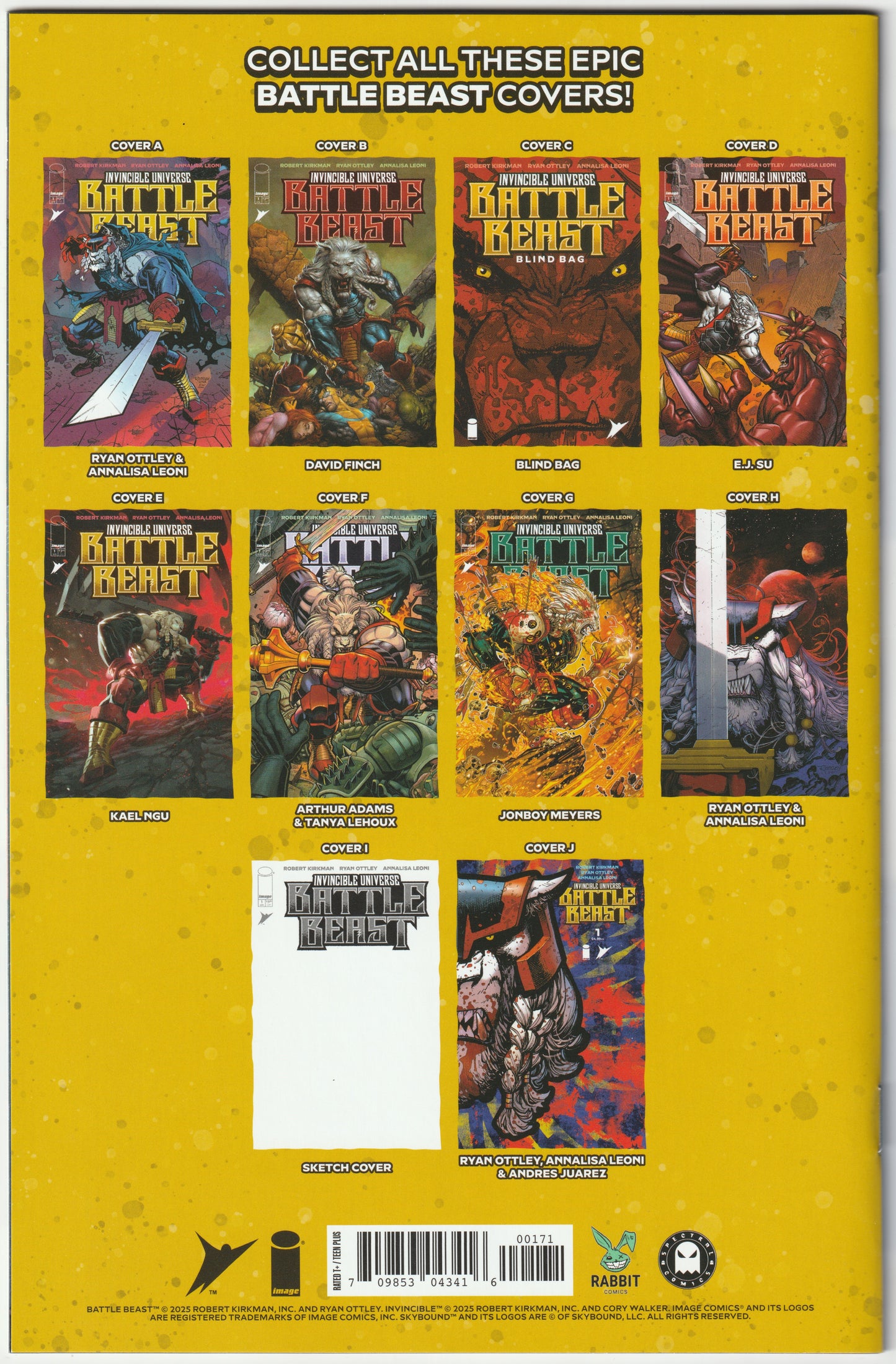 Battle Beast #1 – First Print, Tyler Kirkham Virgin X-Men #141 Homage Variant- Ltd to 1,200 - Signed by Ryan Ottley (NM/NM+)