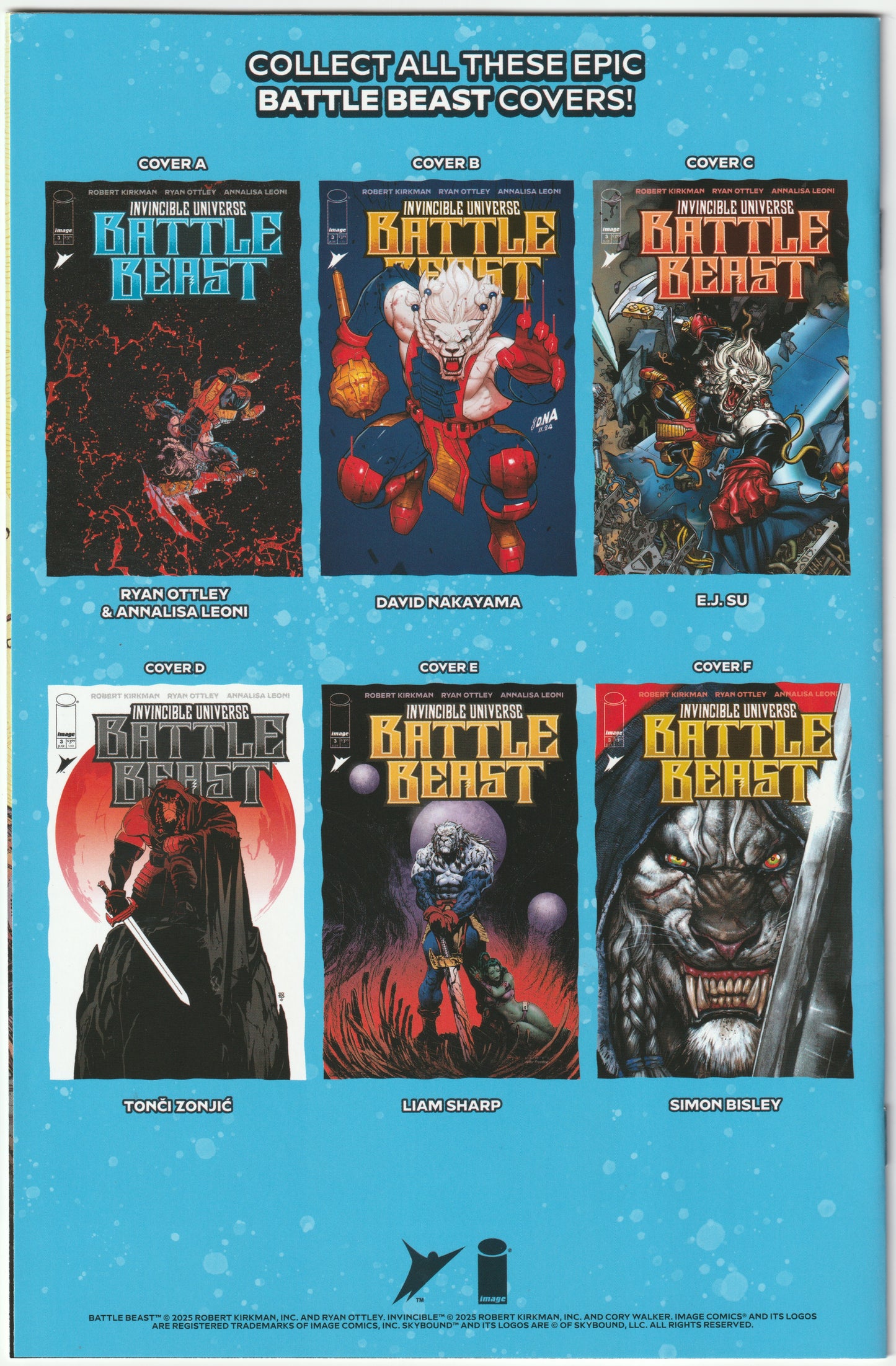 Invincible Universe: Battle Beast #3 Cover D 1st Print Tonci Zonjic 1:25 Variant – Image Comics 2025 (NM/NM+)