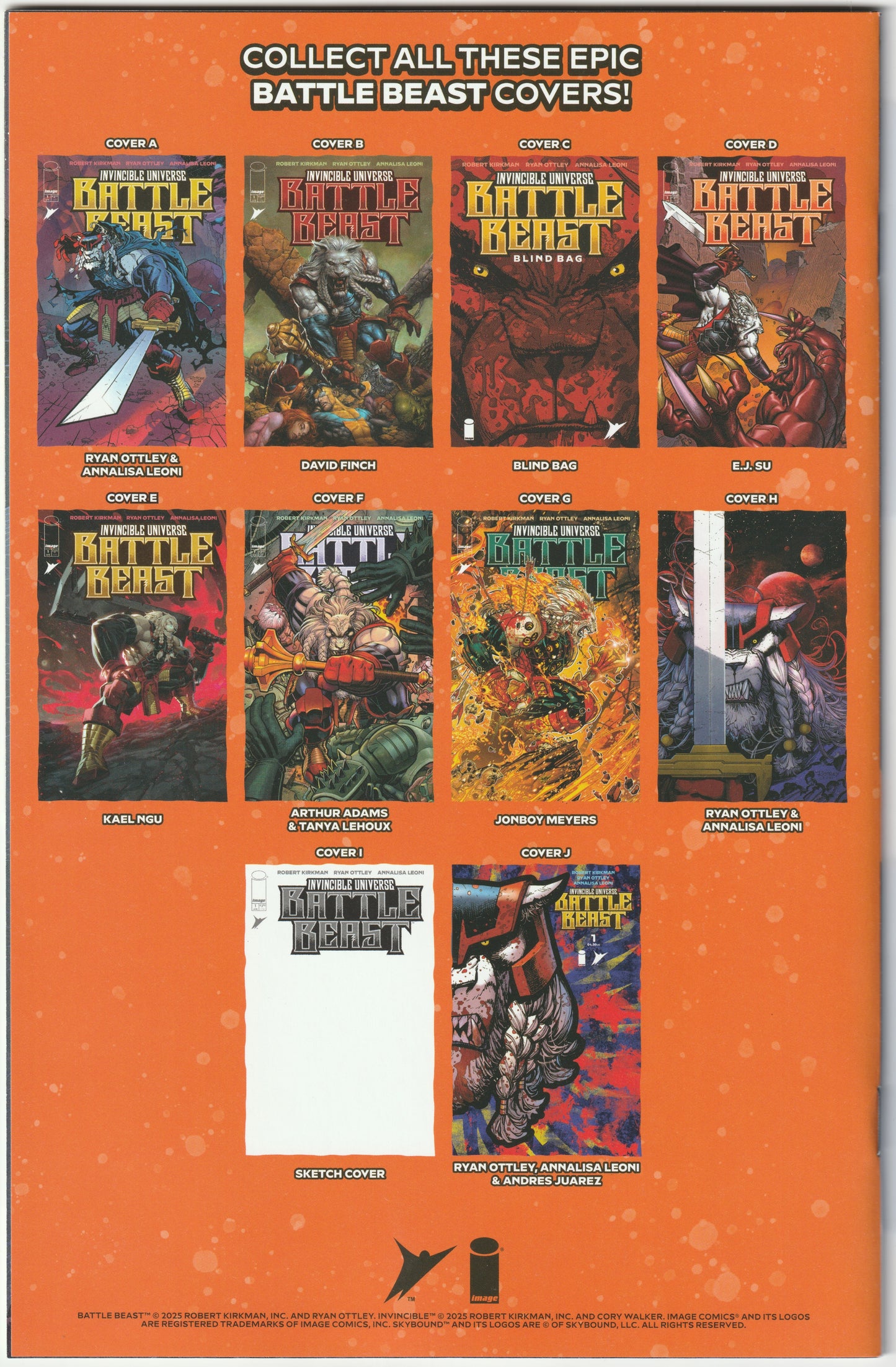 Invincible Universe: Battle Beast #1A – Second Print, Cover A Ryan Ottley Variant, Signed by Ryan Ottley (NM/NM+)