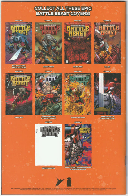 Invincible Universe: Battle Beast #1A – Second Print, Cover A Ryan Ottley Variant, Signed by Ryan Ottley (NM/NM+)