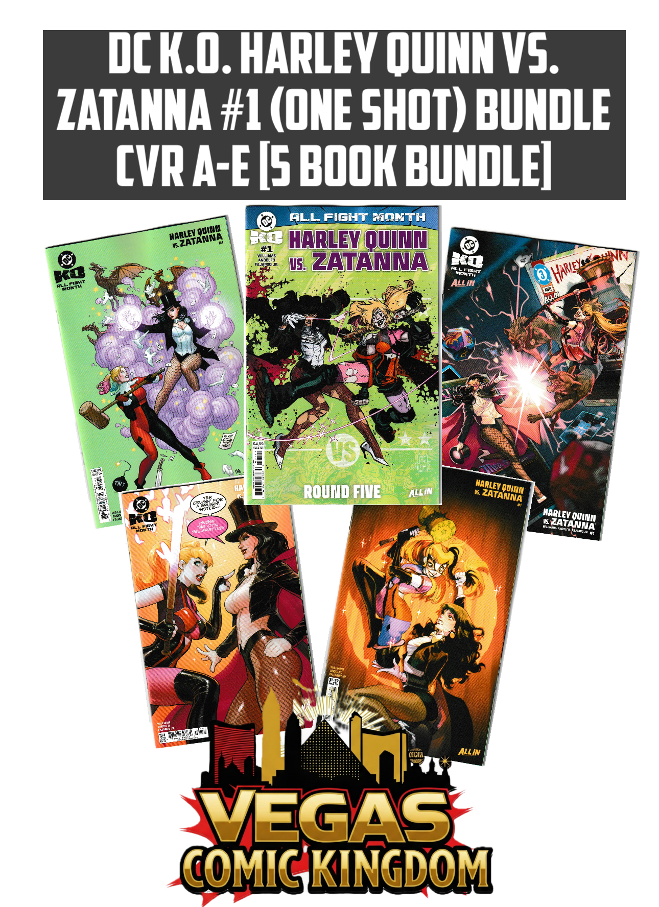 DC K.O. Harley Quinn vs. Zatanna #1 (One Shot) Bundle Cvr A-E [5 Book Bundle]