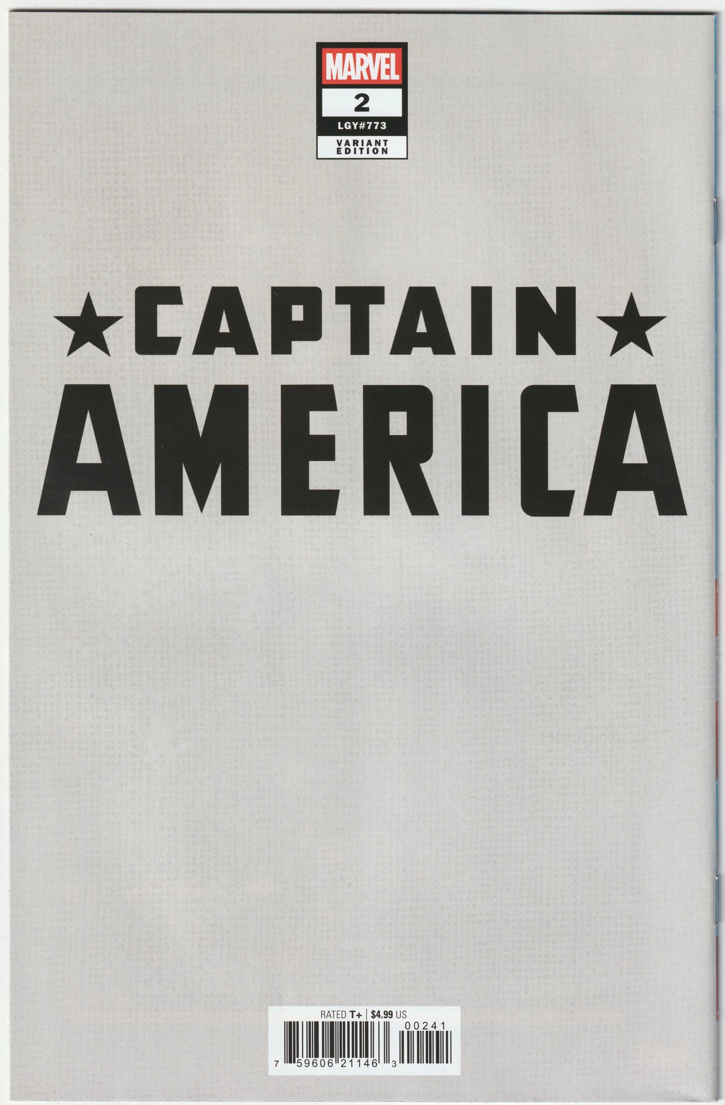 Captain America #2 John Tyler Christopher Negative Space Virgin Variant NM/NM+