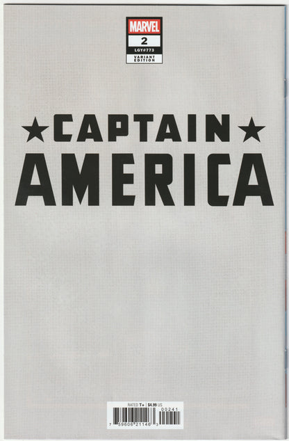 Captain America #2 John Tyler Christopher Negative Space Virgin Variant NM/NM+