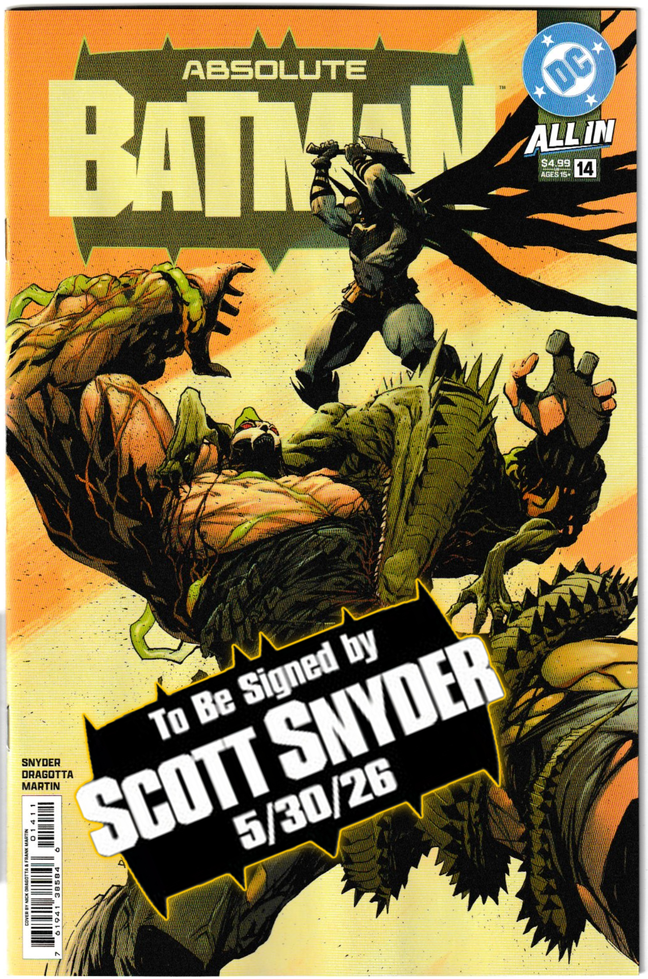 ABSOLUTE BATMAN #14 (1st Print & More) [SIGNED BY SCOTT SNYDER & NICK DRAGOTTA]