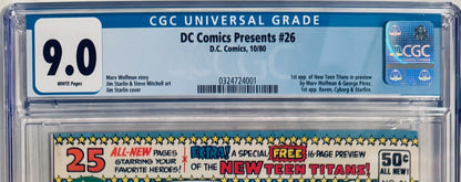 DC Comics Presents #26 (CGC 9.0) – Superman and Green Lantern (the Historic First Appearance of the New Teen Titans!)