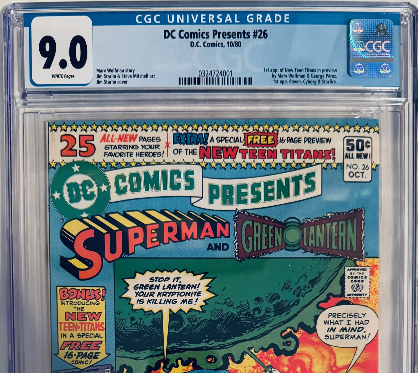 DC Comics Presents #26 (CGC 9.0) – Superman and Green Lantern (the Historic First Appearance of the New Teen Titans!)