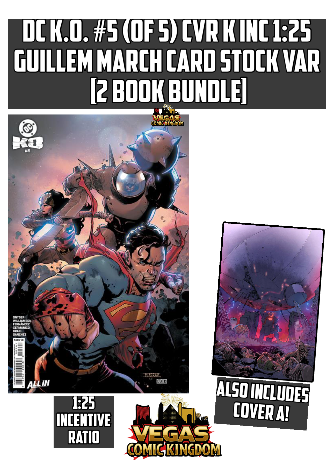 DC K.O. #5 (OF 5) CVR K INC 1:25 GUILLEM MARCH CARD STOCK VAR