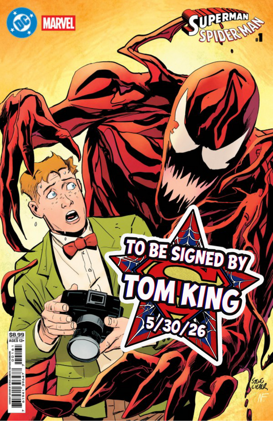DC/Marvel: Superman/Spider-Man #1 (One-Shot) Card Stock Cover F Steve Lieber Jimmy Olsen & Carnage Variant [SIGNED BY TOM KING]