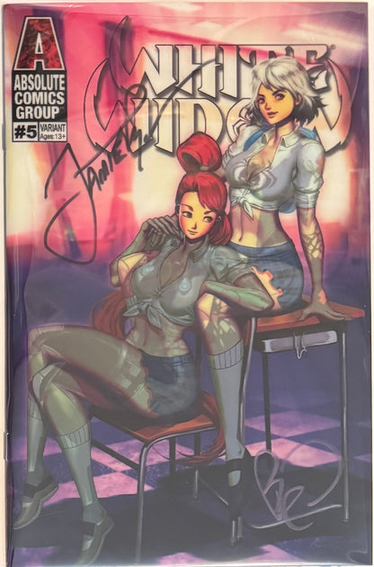 White Widow #5 Kickstarter School Girls Lenticular Genzoman Cover 2x Signed with COA
