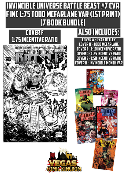 INVINCIBLE UNIVERSE BATTLE BEAST #7 CVR F INC 1:75 TODD MCFARLANE VAR (1st Print) [7 Book Bundle]