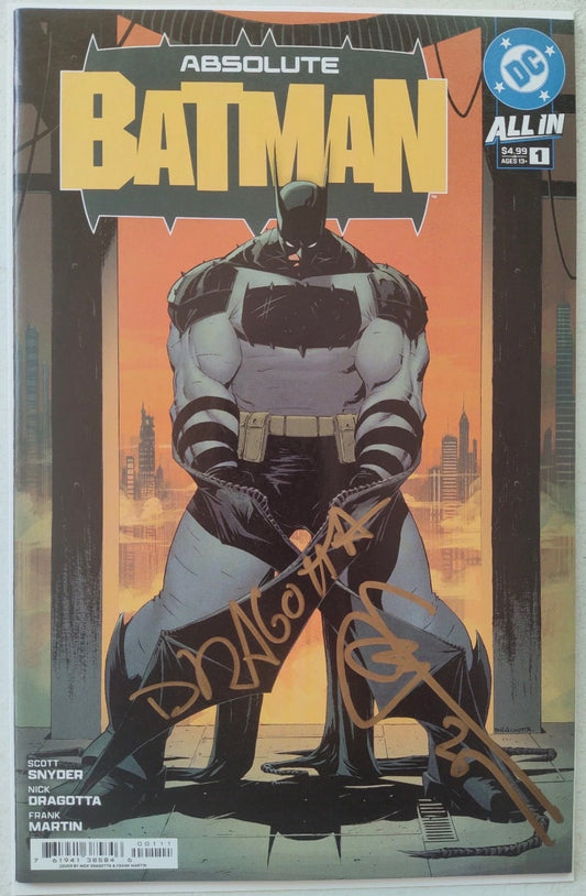 ABSOLUTE BATMAN #1 (1st Print) CVR A NICK DRAGOTTA (1st Print) [SIGNED BY SCOTT SNYDER & NICK DRAGOTTA - Gold Matching Signatures] NM/NM+